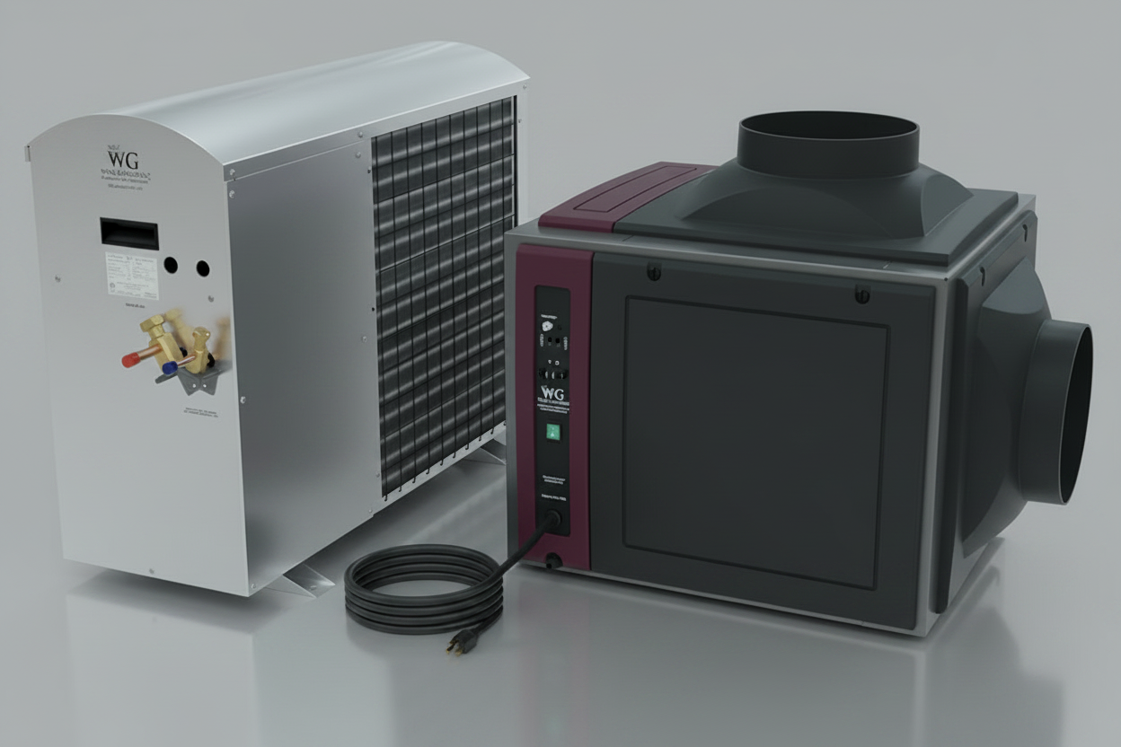 Wine Guardian Ducted Split System complete with fan-coil and condensing unit