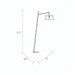 Line drawing of the Astro Accent Floor Lamp by Surya, showing its 74.5" height and 45" wide structure.