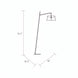 Line drawing of the Astro Accent Floor Lamp by Surya, showing its 74.5" height and 45" wide structure.