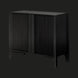 Surya Ronan RNO-002 black mango wood cabinet with modern fluted soft-close doors and tapered legs.