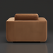Modern Surya Cahill accent chair with brown polyester upholstery and a structured design.