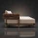 Surya Porta Daybed: Brown hand-painted aluminum base, handwoven PE wicker, and cream Sunbrella® cushion.