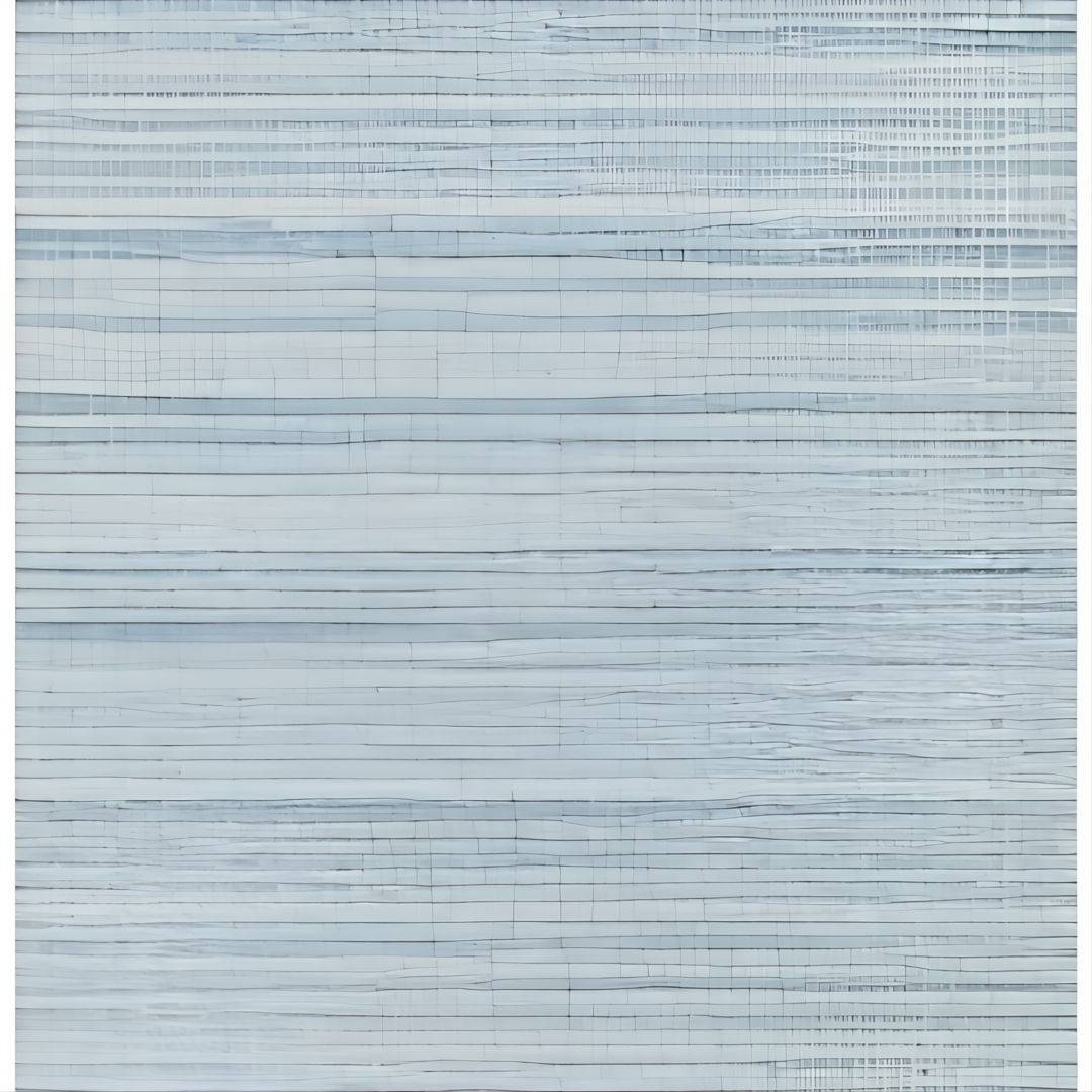 Light blue, hand-loomed recycled PET yarn rug with subtle horizontal texture.