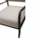 Surya Antibes outdoor accent chair with beige Sunbrella® fabric, quick-dry foam, and black aluminum frame.