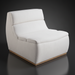 Modern Surya Barber accent chair with white polyester upholstery and a gray rubber wood base.