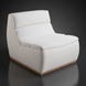 Modern Surya Barber accent chair with white polyester upholstery and a gray rubber wood base.