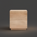 Minimalist modern light brown mango wood end table with open storage.