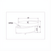 Line drawing of the Surya Corson Storage Ottoman, showing its 48"W x 20"H dimensions and open storage.