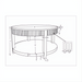 Surya Rosemary coffee table, 17"H x 32"W, with a round marble top and mango wood base.