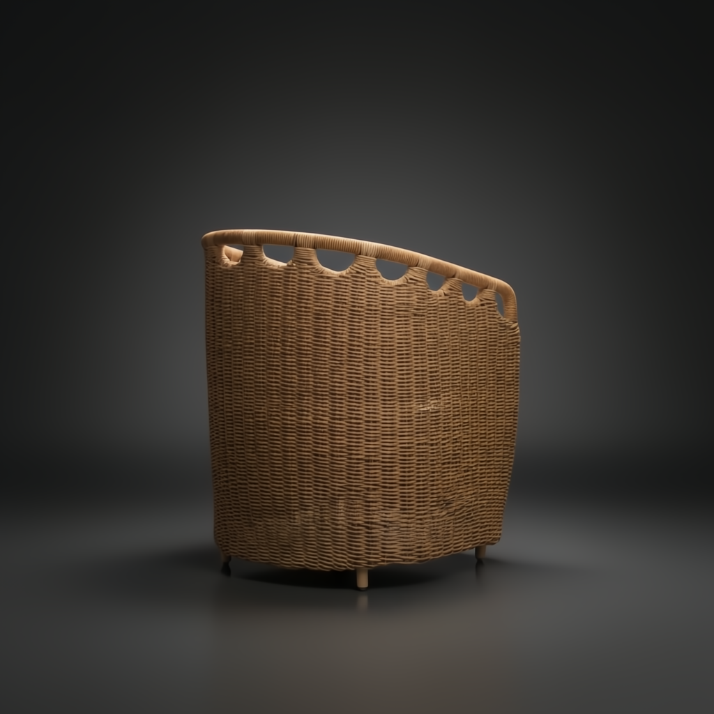 Surya Marvella indoor/outdoor dining chair with natural woven texture and decorative top edge.