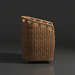 Surya Marvella indoor/outdoor dining chair with natural woven wicker and decorative top edge.