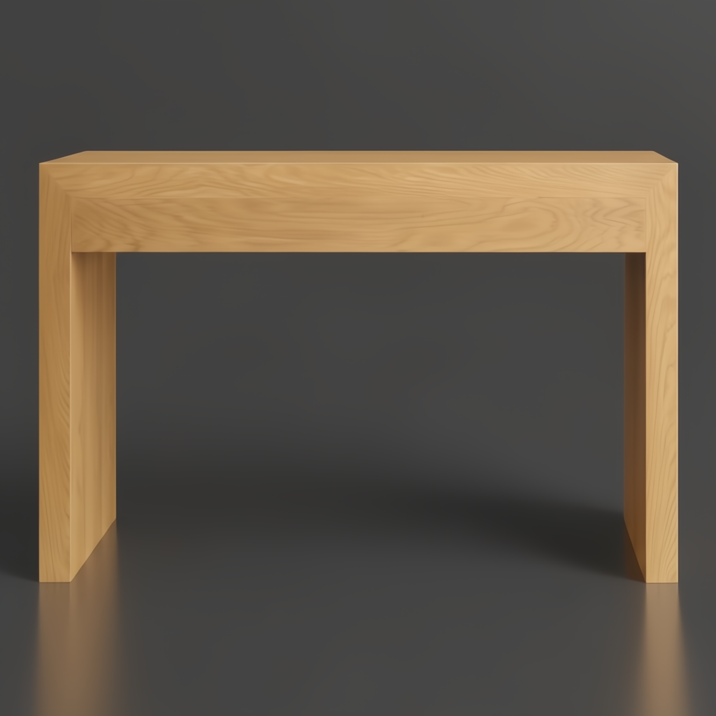 Surya Helene Console Table, brown lacquered oak veneer, clean rectangular profile, 31"H x 48"W x 18"D.