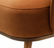 Close-up of Surya Fantino accent chair with brown polyester upholstery and camel beechwood base.