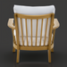 Surya Cape Town outdoor accent chair with white Sunbrella cushions and a wheat hand-painted aluminum base.