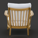 Surya Cape Town outdoor accent chair with white Sunbrella cushions and a wheat hand-painted aluminum base.
