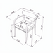 Line drawing of the Surya Antibes Dining Chair with dimensions for height, width, and depth.