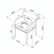 Line drawing of the Surya Antibes Dining Chair with dimensions for height, width, and depth.