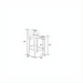 Line drawing of Surya Brooke Counter Stool with dimensions: 34"H x 20"W x 20"D, 17" seat depth.