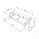 Line drawing of the Surya Antibes Sofa with dimensions, showing its aluminum frame and long cushion.