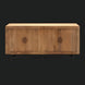 Modern mango wood and rattan sideboard with brown and tan finish, black metal base, and magnetic door catches.