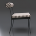 Surya Antibes outdoor dining chair with black powder-coated aluminum base and striped Sunbrella cushions.