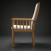 Surya Cape Town outdoor dining chair with wheat hand-painted aluminum frame and white Sunbrella cushions.