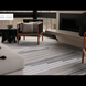 Surya Azalea AZA-2334 hand-woven rug with contemporary gray and white stripes, made from recycled PET yarn.
