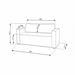 Line drawing of the Surya Aira AIRA-001 Sofa with dimensions, showing its contemporary style.