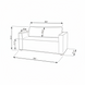 Line drawing of the Surya Aira AIRA-001 Sofa with dimensions, showing its contemporary style.