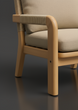 Surya Palma Bench with beige Sunbrella cushions, brushed teak wood frame, and PE rope-wrapped arm detail.