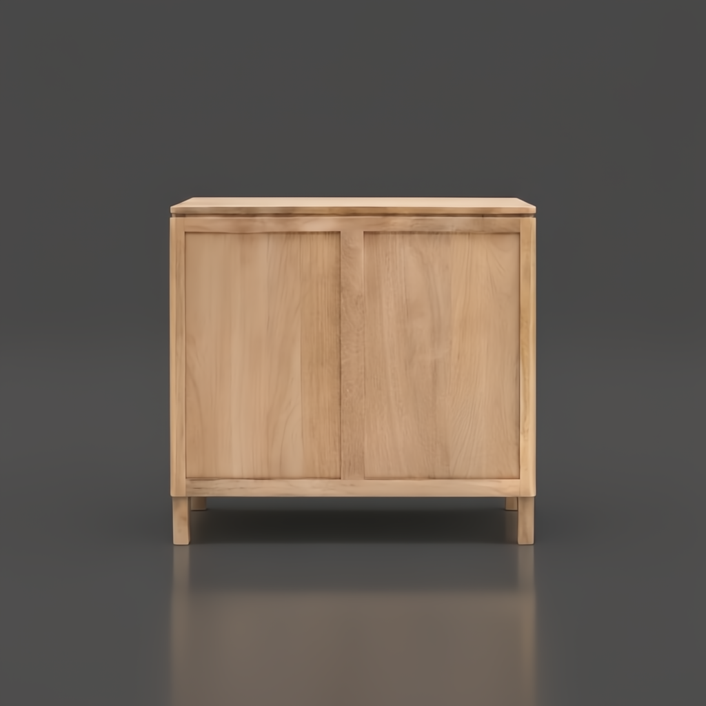 Surya Silas Cabinet: Scandinavian modern mango wood storage cabinet with brown stained finish.