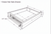 Technical drawing of a single drawer for a side table, showing dimensions and a 3.87" slide.