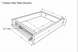 Technical drawing of a single drawer for a side table, showing dimensions and a 3.87" slide.
