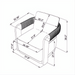 Line drawing of the Surya Palma Swivel Chair with dimensions, featuring a curved back and armrests.