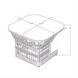 Line drawing of a square Surya Winder End Table with a cream top and handwoven PE rope base.