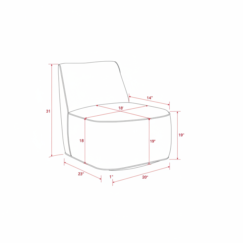 Line drawing of the Surya Adalei Accent Chair with dimensions: 31"H x 29"W x 33"D.