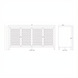 Front and side view line drawing of the Surya Etewah Sideboard, showing its four doors and dimensions.