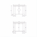 Technical drawing of the Surya Poros Cabinet, showing front and interior dimensions.