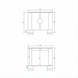Technical drawing of the Surya Poros Cabinet, showing front and interior dimensions.