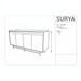 Surya Molander Sideboard: brown oak veneer top, black steel frame, 64"W x 18"D x 30"H.