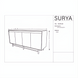 Surya Molander Sideboard: brown oak veneer top, black steel frame, 64"W x 18"D x 30"H.