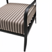 Surya Antibes accent chair with black aluminum frame and striped Sunbrella cushion.