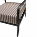 Surya Antibes accent chair with black aluminum frame and striped Sunbrella cushion.