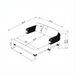 Technical drawing of the Surya Porta Daybed, showing dimensions of the brown aluminum base, Sunbrella cushion, and wicker details.