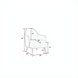 Sketch of the Surya Fantino Accent Chair with dimensions: 34"H x 32"W x 28"D.