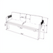 Line drawing of the Surya Palma Bench with dimensions: 27"H x 71"W x 20"D.