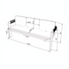 Line drawing of the Surya Palma Bench with dimensions: 27"H x 71"W x 20"D.