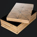Surya Cane Garden decorative box set: natural bamboo with dark brown hand-painted accents and geometric lid design.