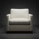 Surya Glendon GEL-001 swivel chair, light beige grid-patterned polyester-linen, brown rubber wood base.