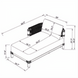 Line drawing of a brown Surya Porta sectional left arm chaise with dimensions.